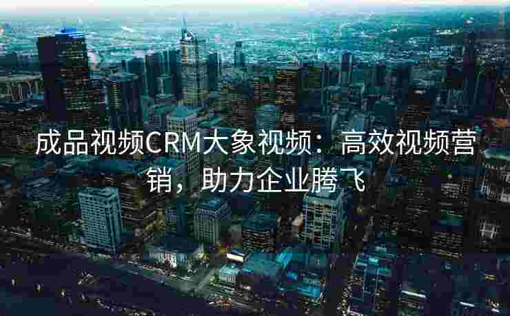 成品视频CRM大象视频：高效视频营销，助力企业腾飞